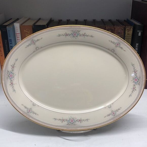 O556 Lenox Riverdale 13” Oval Serving Platter - Picture 5 of 7